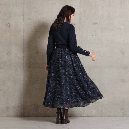 2026AW【10月中旬お届け予定】 F-SK-14「Nocturne Veil」Long skirt【全2色】