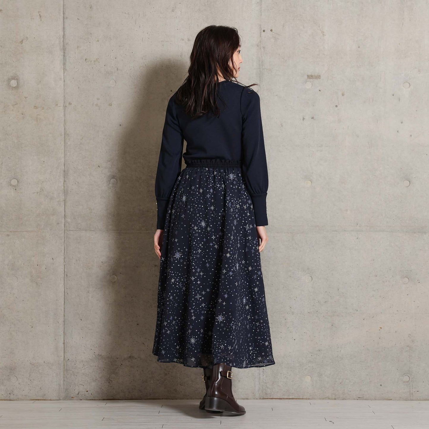2026AW【10月中旬お届け予定】 F-SK-14「Nocturne Veil」Long skirt【全2色】