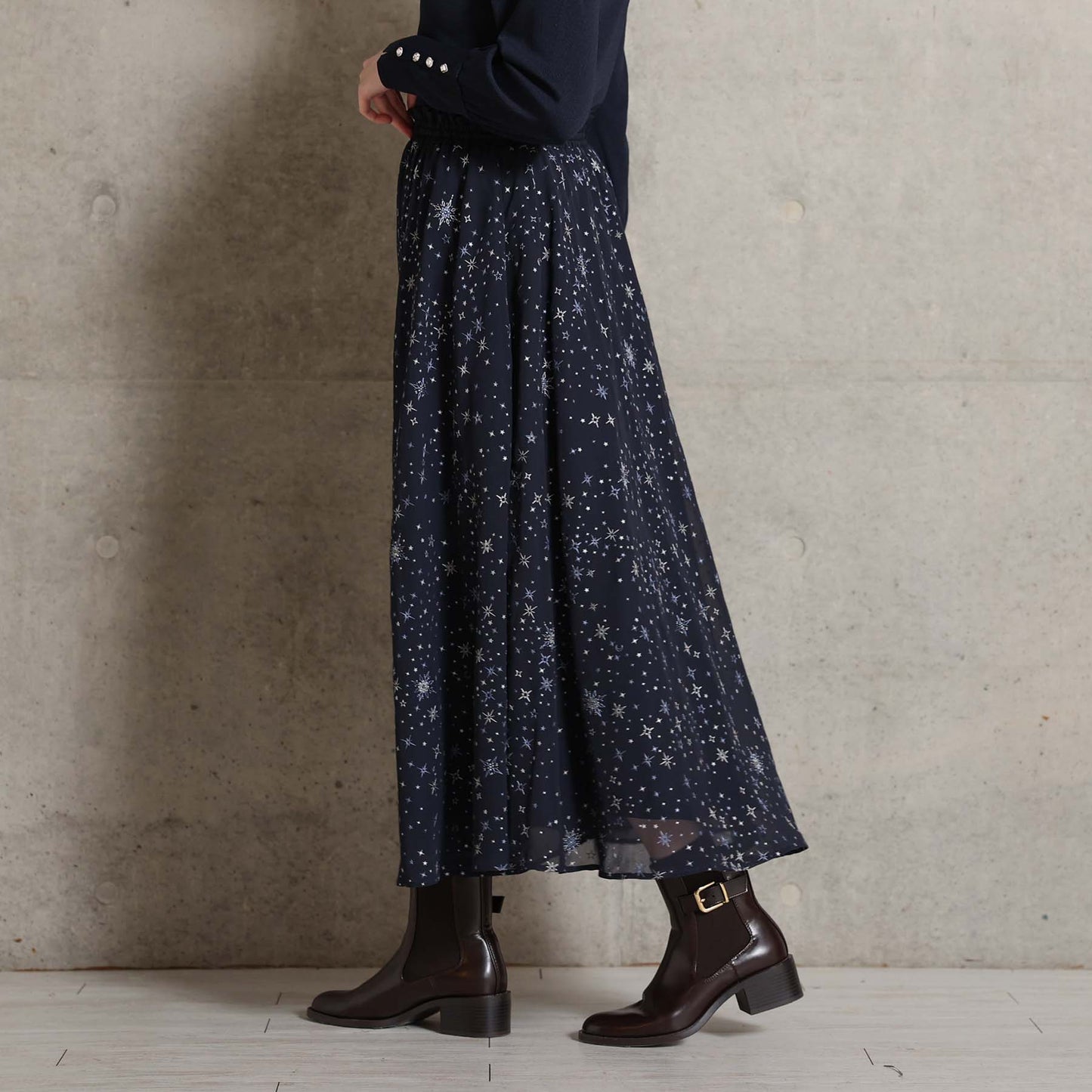 2026AW【10月中旬お届け予定】 F-SK-14「Nocturne Veil」Long skirt【全2色】