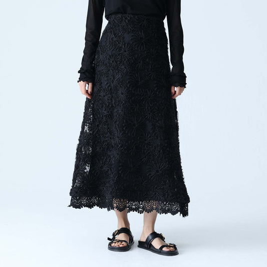 2027SS【2月末〜3月上旬お届け予定】 F-SK-17『Couturière en Fleur』A-line skirt【全3色】