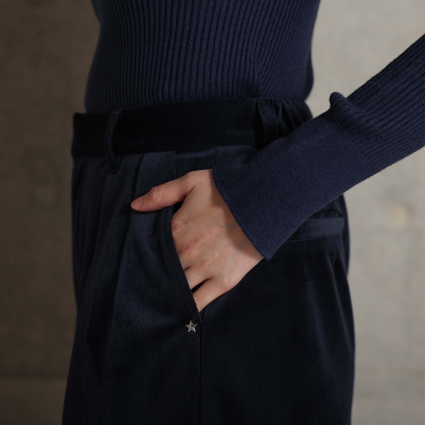 2026AW【11月中旬お届け予定】 F-PT-14「Velvet twill」Tuck wide pants【全4色】