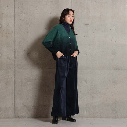 2026AW【11月中旬お届け予定】 F-PT-14「Velvet twill」Tuck wide pants【全4色】