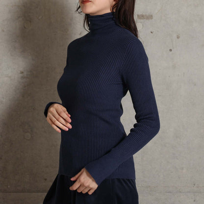 2026AW【10月下旬お届け予定】 F-KN-05「Pure Feather Silk」Rib turtle knit【全4色】