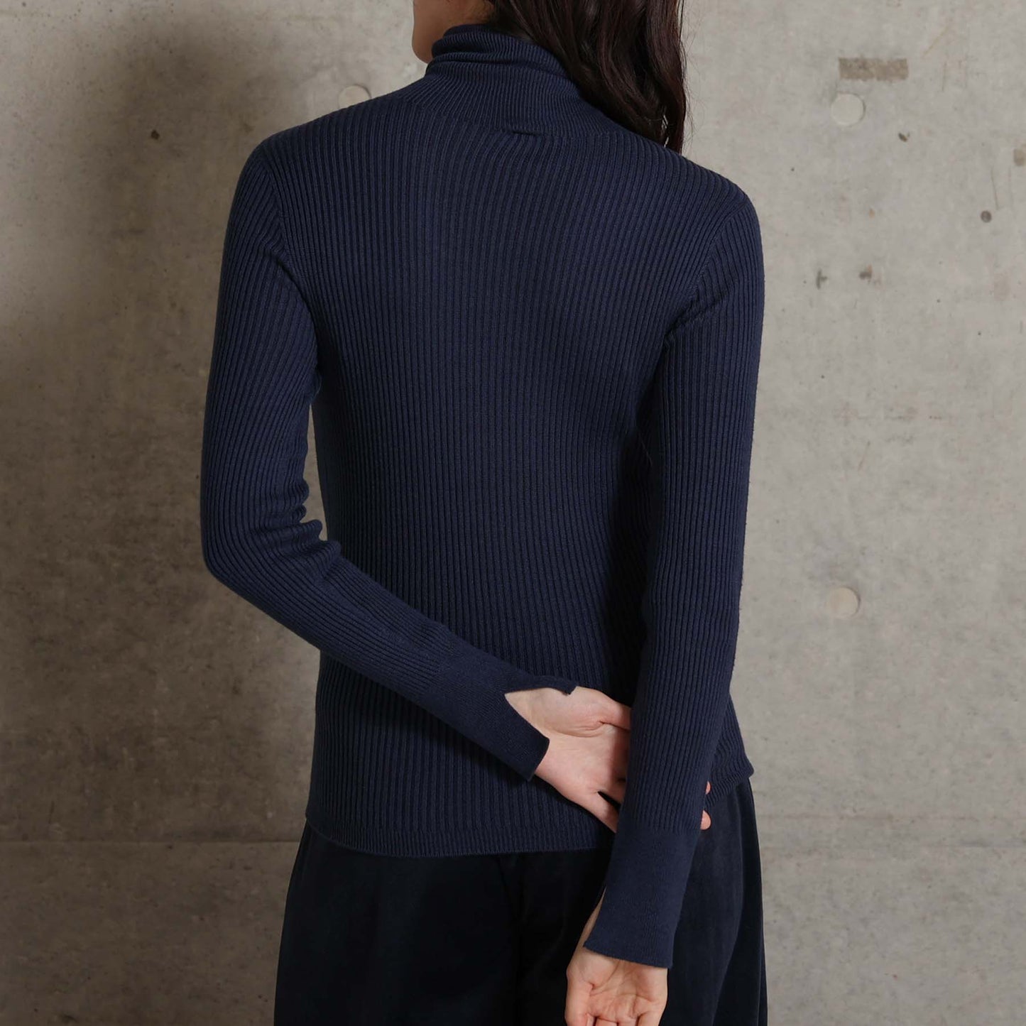 2026AW【10月下旬お届け予定】 F-KN-05「Pure Feather Silk」Rib turtle knit【全4色】
