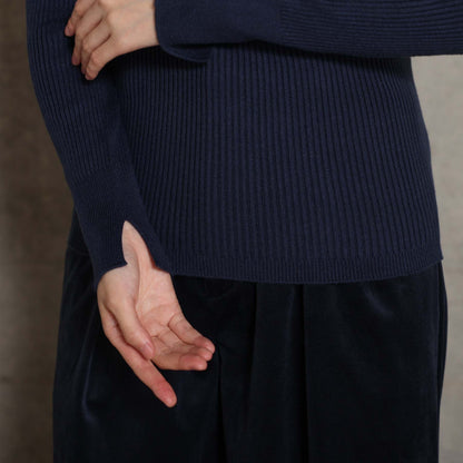 2026AW【10月下旬お届け予定】 F-KN-05「Pure Feather Silk」Rib turtle knit【全4色】