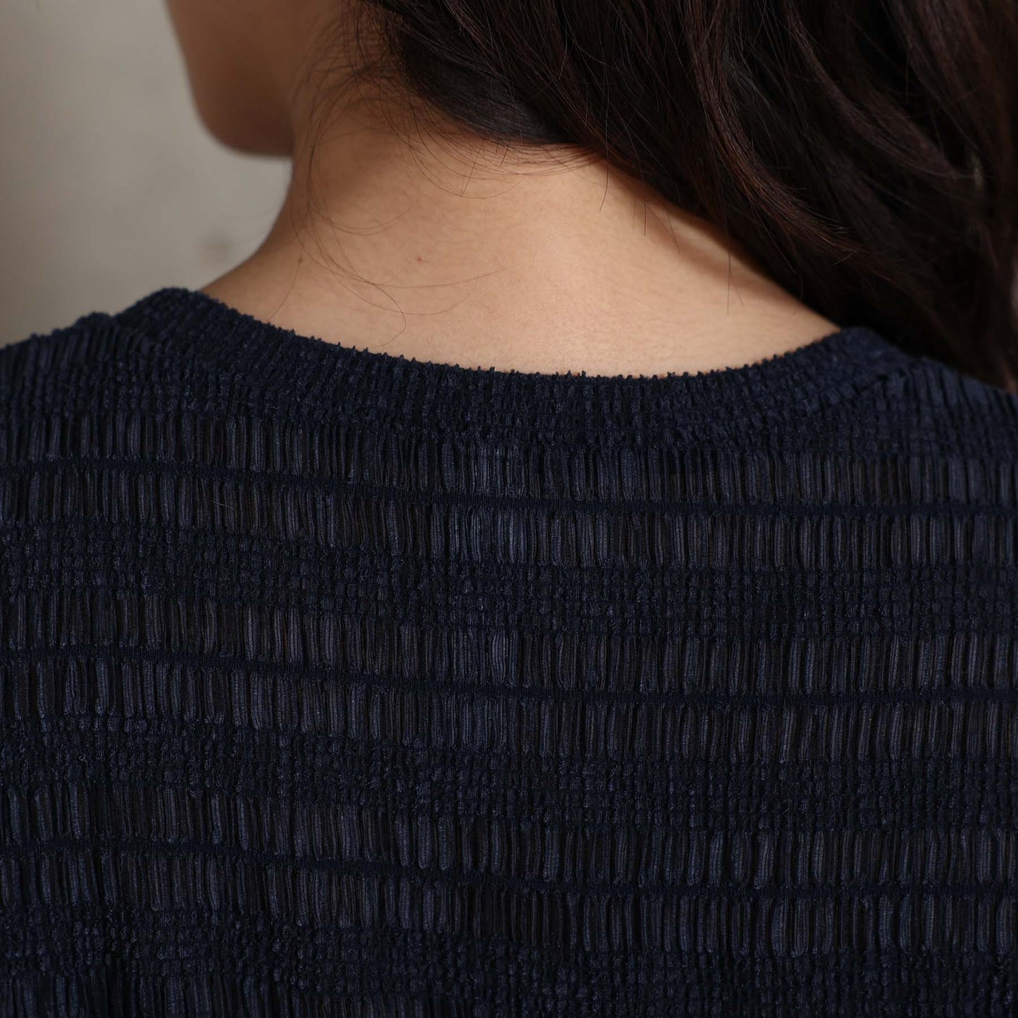 2026AW【9月下旬お届け予定】 F-CS-12「Shirring knit」Crew-neck tops【全4色】