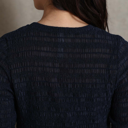 2026AW【9月下旬お届け予定】 F-CS-12「Shirring knit」Crew-neck tops【全4色】