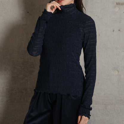 2026AW【9月下旬お届け予定】 F-CS-11「Shirring knit」Turtle-neck tops【全4色】