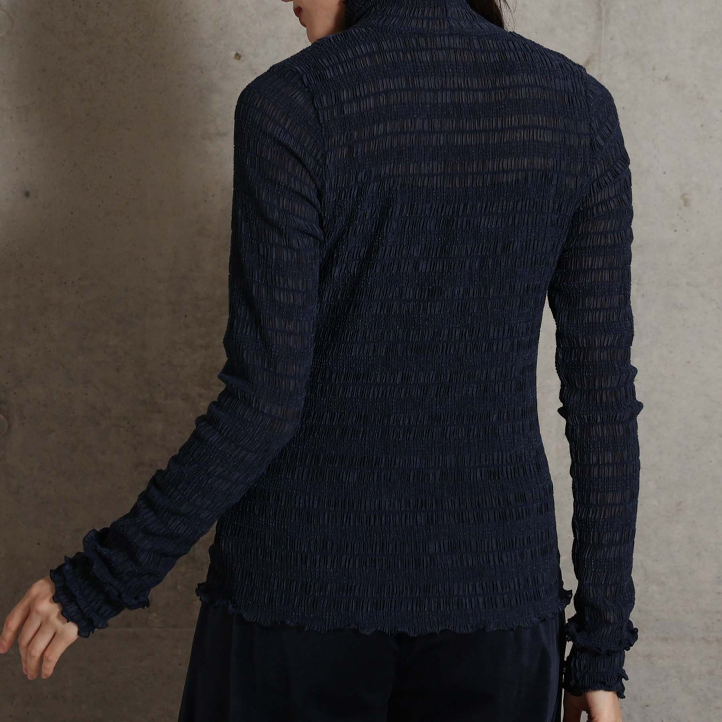2026AW【9月下旬お届け予定】 F-CS-11「Shirring knit」Turtle-neck tops【全4色】