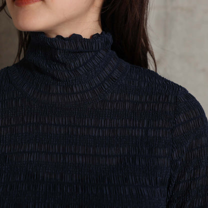 2026AW【9月下旬お届け予定】 F-CS-11「Shirring knit」Turtle-neck tops【全4色】