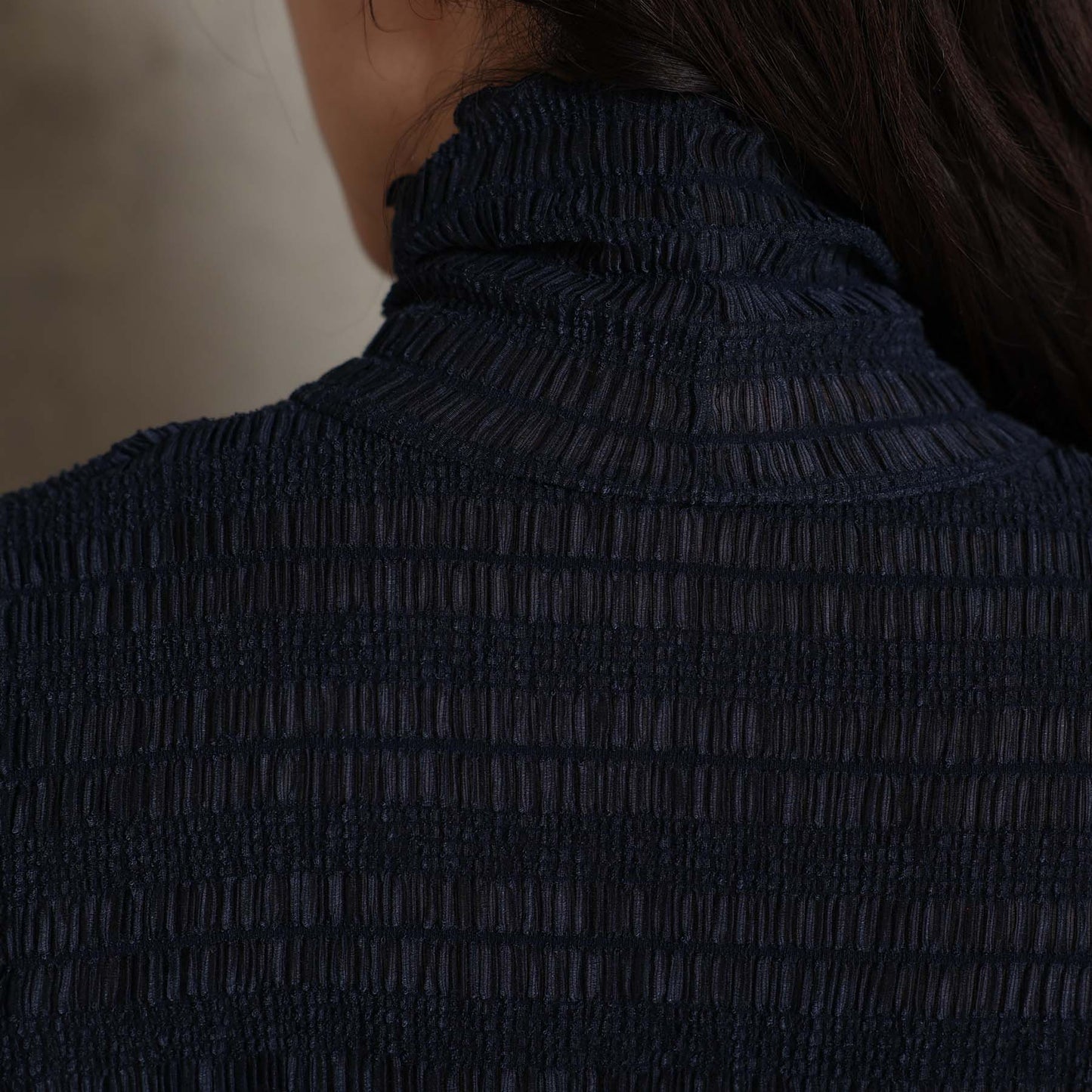 2026AW【9月下旬お届け予定】 F-CS-11「Shirring knit」Turtle-neck tops【全4色】