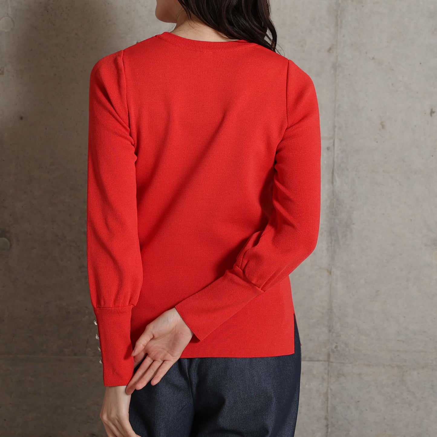 2026AW【10月下旬お届け予定】 F-KN-06C「Earring cuff」Crew-neck knit【全5色】