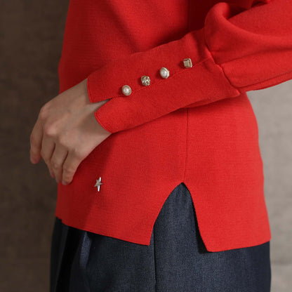2026AW【10月下旬お届け予定】 F-KN-06C「Earring cuff」Crew-neck knit【全5色】