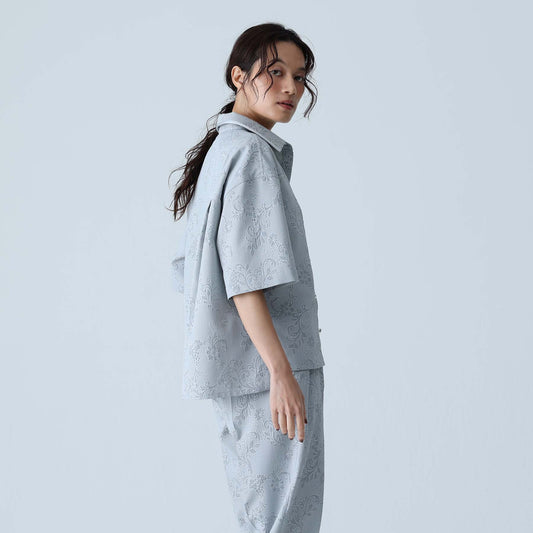 2027SS【4月末〜5月上旬お届け予定】 F-SH-07 『Stucco jacquard』Relax shirt【全3色】