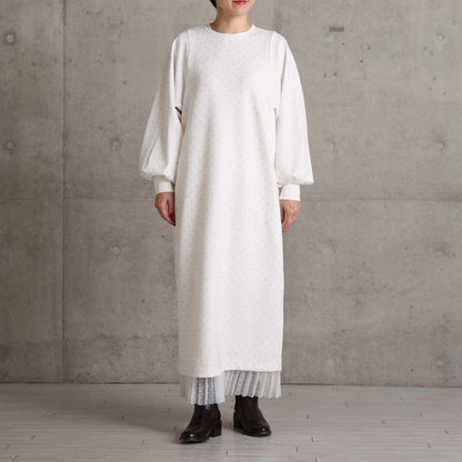2026AW【9月下旬お届け予定】 F-SK-16「Technical knit&dot tulle」Layered Pleated Skirt【全2色】