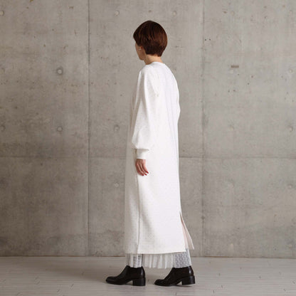 2026AW【9月下旬お届け予定】 F-SK-16「Technical knit&dot tulle」Layered Pleated Skirt【全2色】