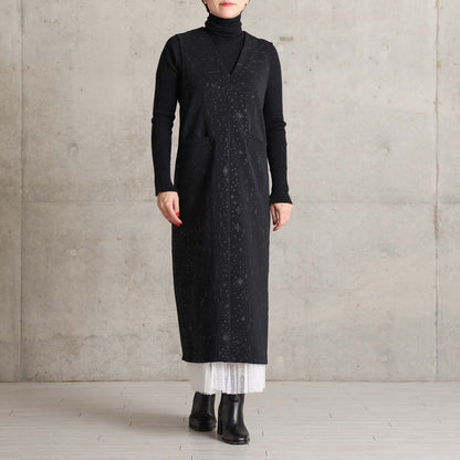 2026AW【9月下旬お届け予定】 F-SK-16「Technical knit&dot tulle」Layered Pleated Skirt【全2色】