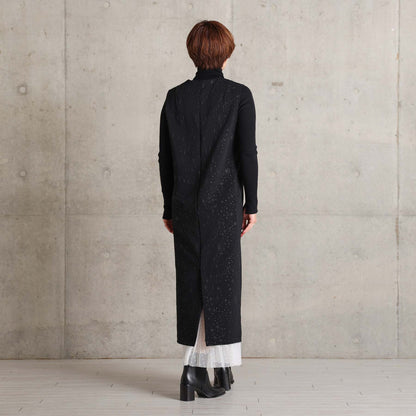 2026AW【9月下旬お届け予定】 F-SK-16「Technical knit&dot tulle」Layered Pleated Skirt【全2色】