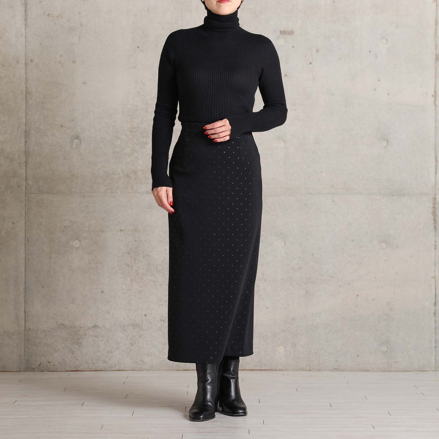2026AW【10月下旬お届け予定】 F-SK-15「Stella dot knit」Straight skirt【全3色】
