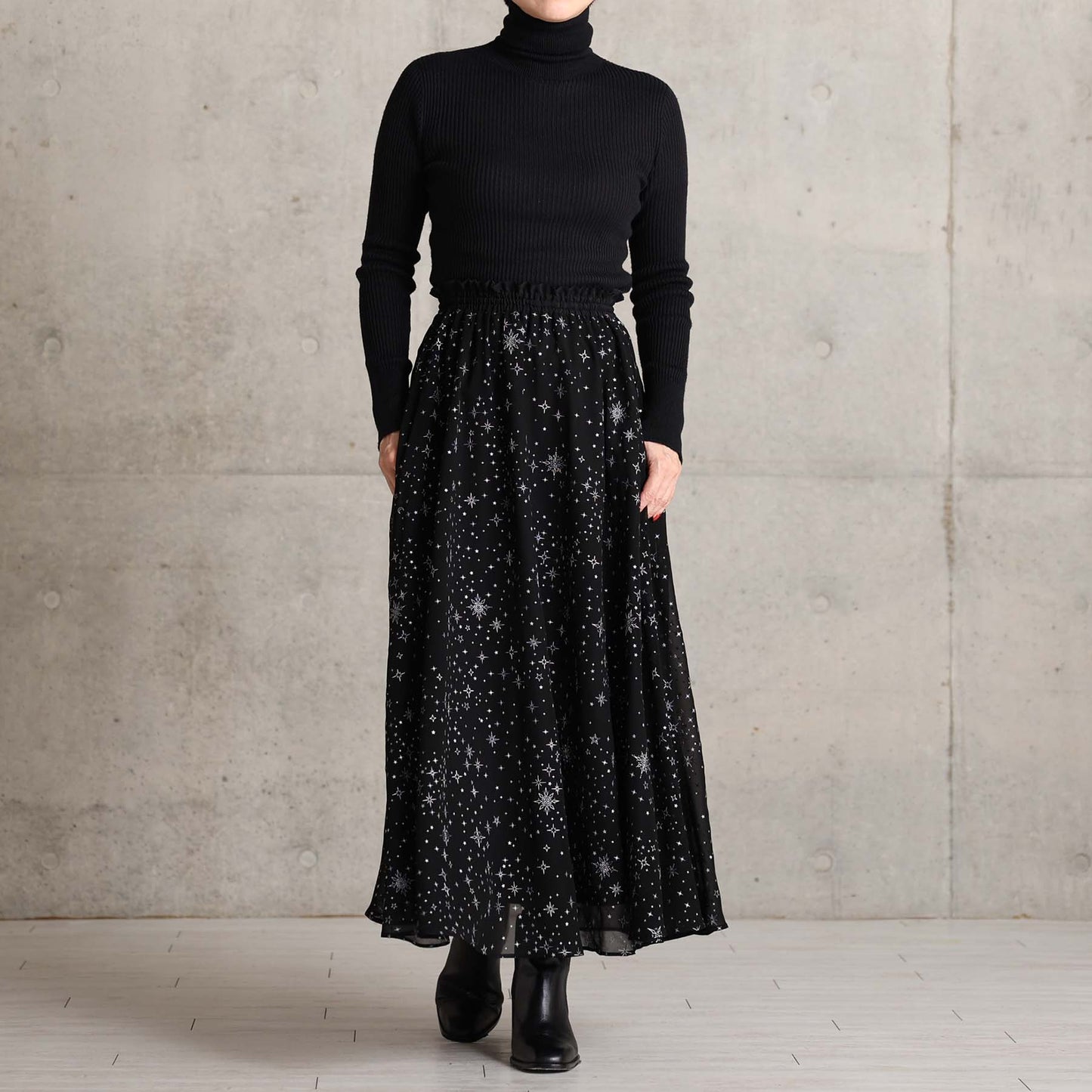 2026AW【10月中旬お届け予定】 F-SK-14「Nocturne Veil」Long skirt【全2色】