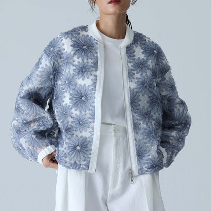 C-BL-83 Robin flower blouse WHITE
