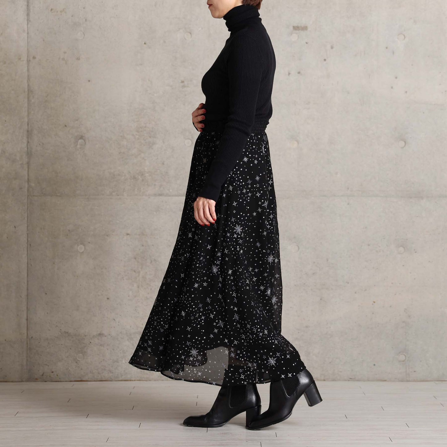 2026AW【10月中旬お届け予定】 F-SK-14「Nocturne Veil」Long skirt【全2色】