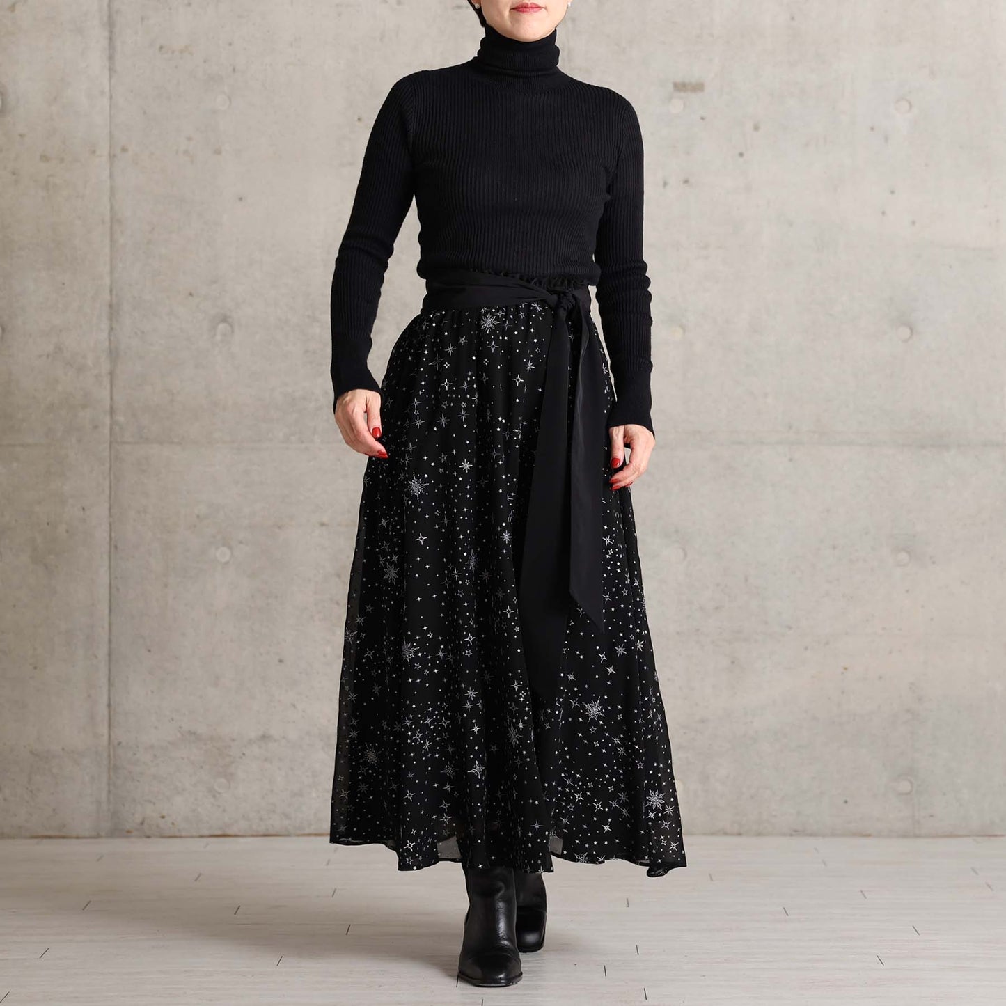 2026AW【10月中旬お届け予定】 F-SK-14「Nocturne Veil」Long skirt【全2色】