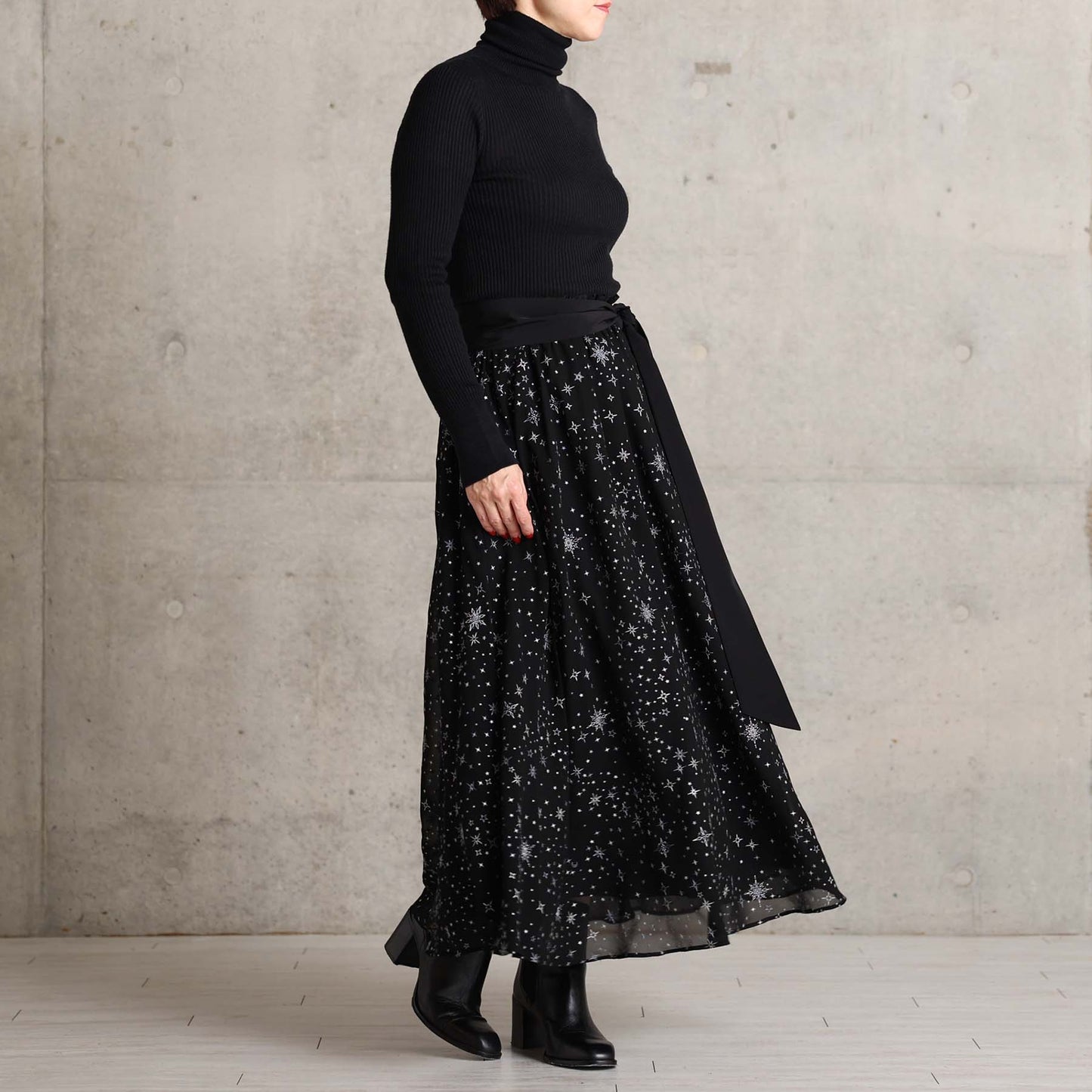 2026AW【10月中旬お届け予定】 F-SK-14「Nocturne Veil」Long skirt【全2色】