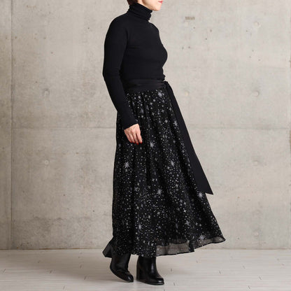 2026AW【10月中旬お届け予定】 F-SK-14「Nocturne Veil」Long skirt【全2色】