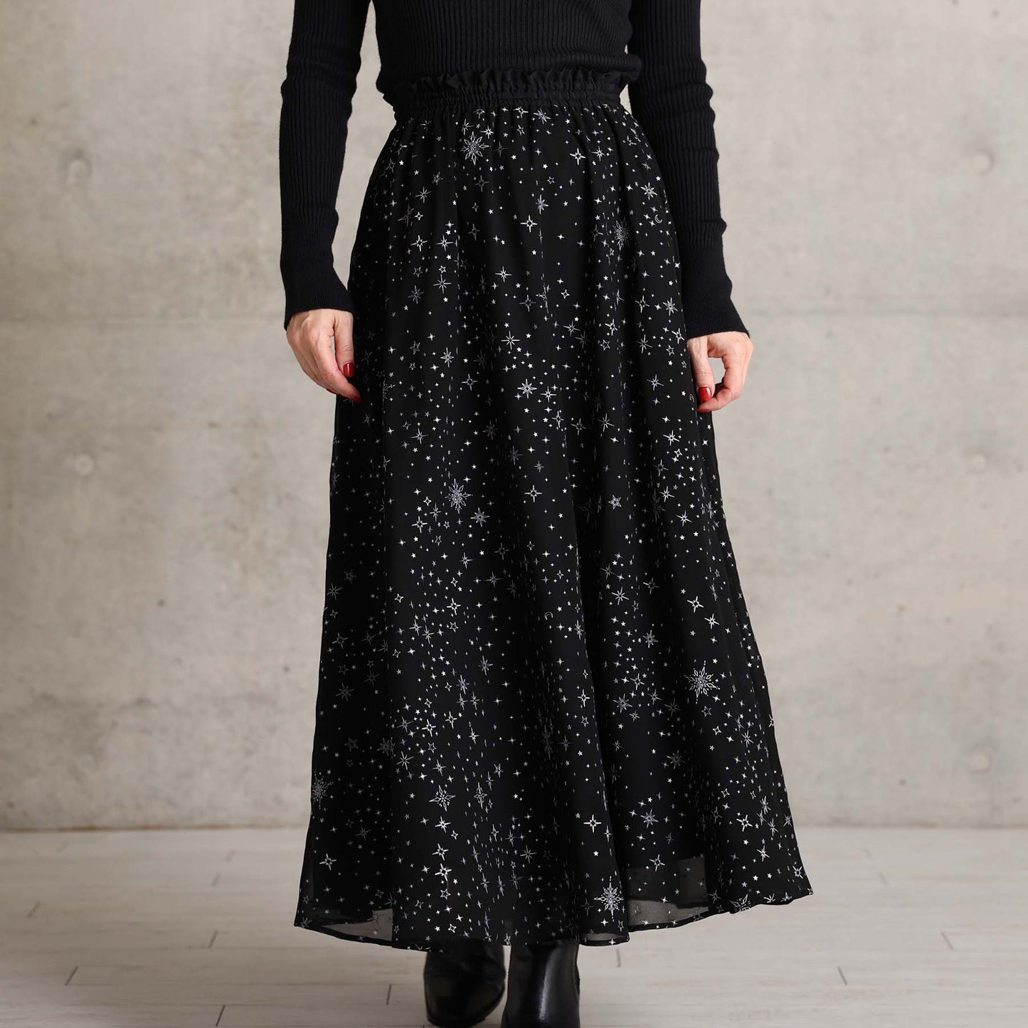 2026AW【10月中旬お届け予定】 F-SK-14「Nocturne Veil」Long skirt【全2色】