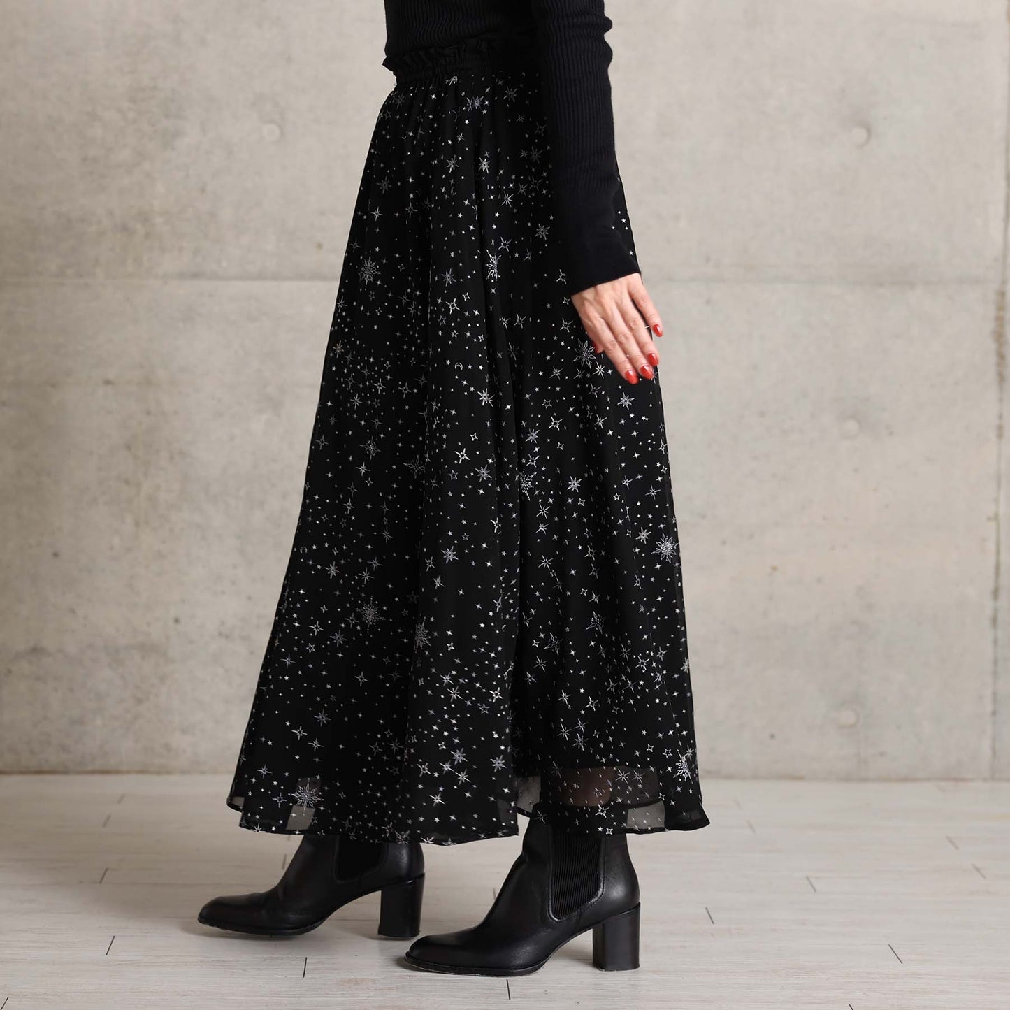2026AW【10月中旬お届け予定】 F-SK-14「Nocturne Veil」Long skirt【全2色】