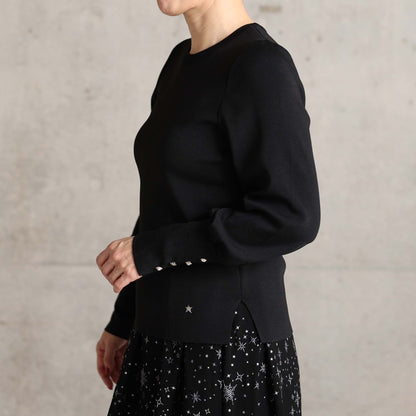 2026AW【10月下旬お届け予定】 F-KN-06C「Earring cuff」Crew-neck knit【全5色】