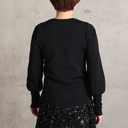 2026AW【10月下旬お届け予定】 F-KN-06C「Earring cuff」Crew-neck knit【全5色】