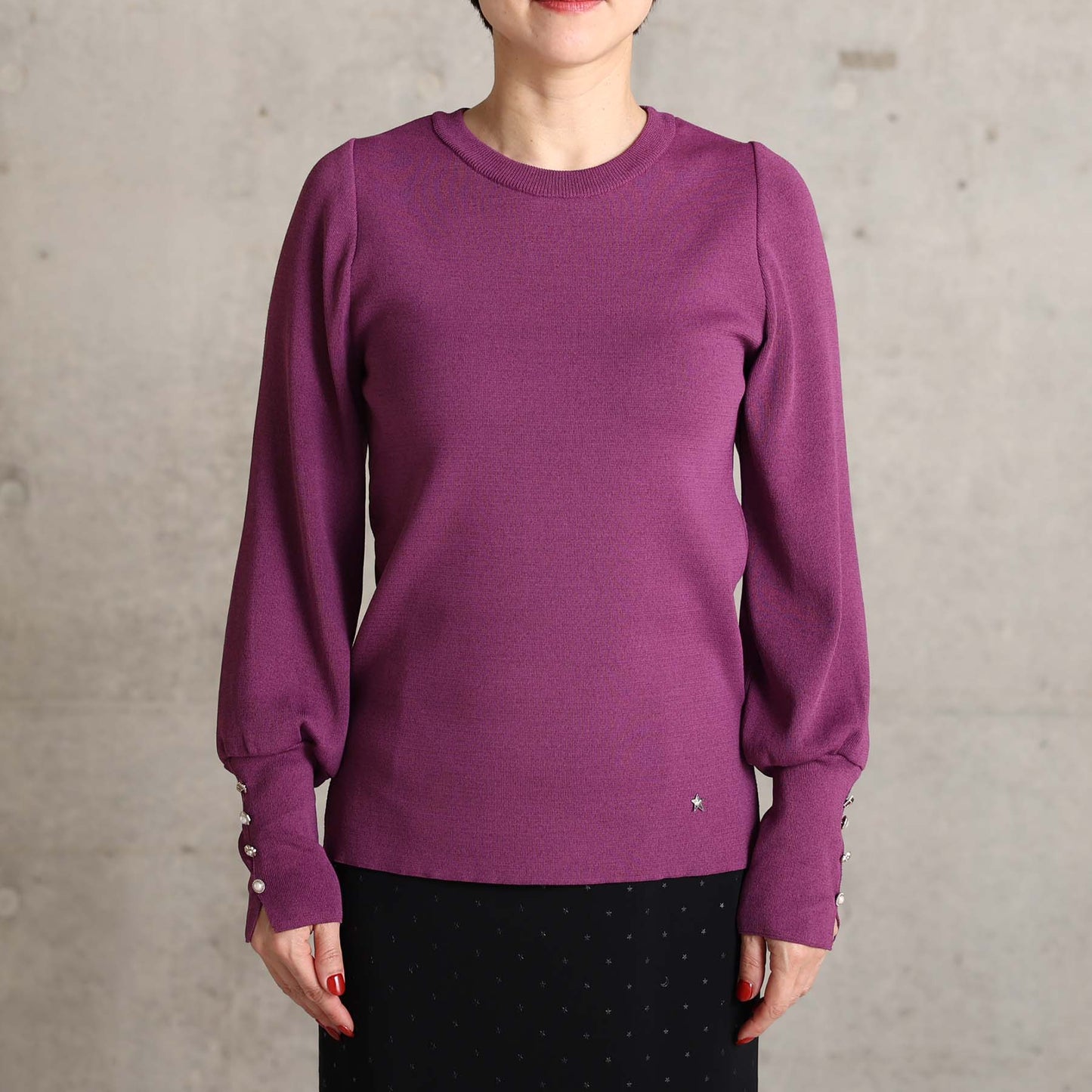 2026AW【10月下旬お届け予定】 F-KN-06C「Earring cuff」Crew-neck knit【全5色】