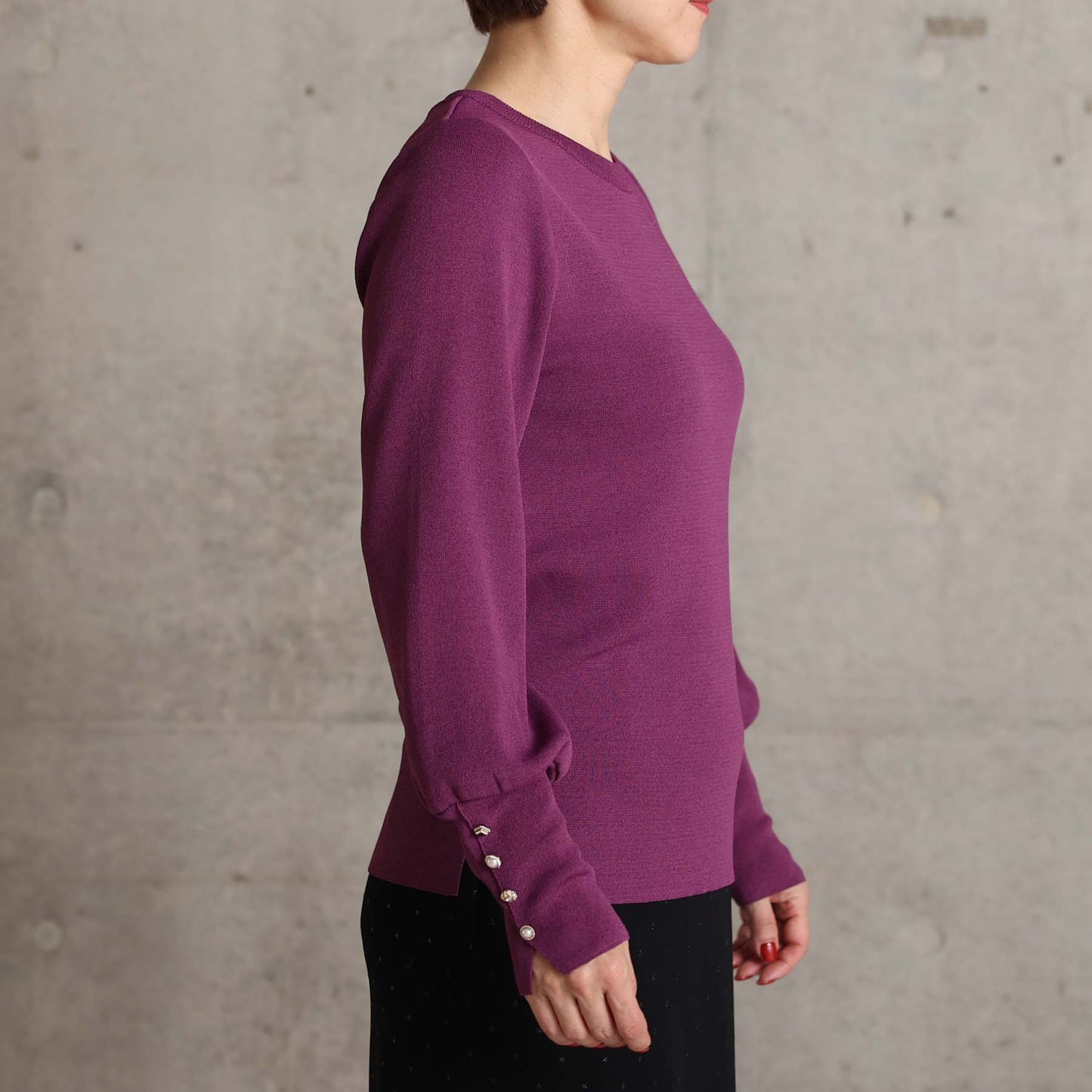 2026AW【10月下旬お届け予定】 F-KN-06C「Earring cuff」Crew-neck knit【全5色】