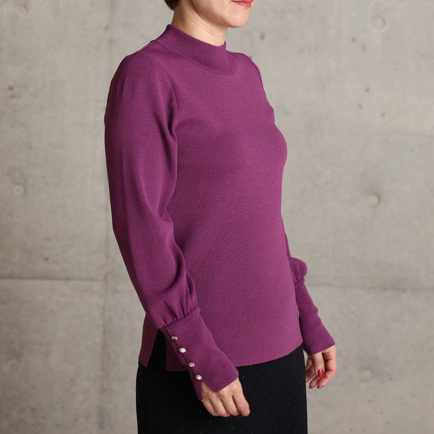 2026AW【10月下旬お届け予定】 F-KN-06H「Earring cuff」High-neck knit【全5色】