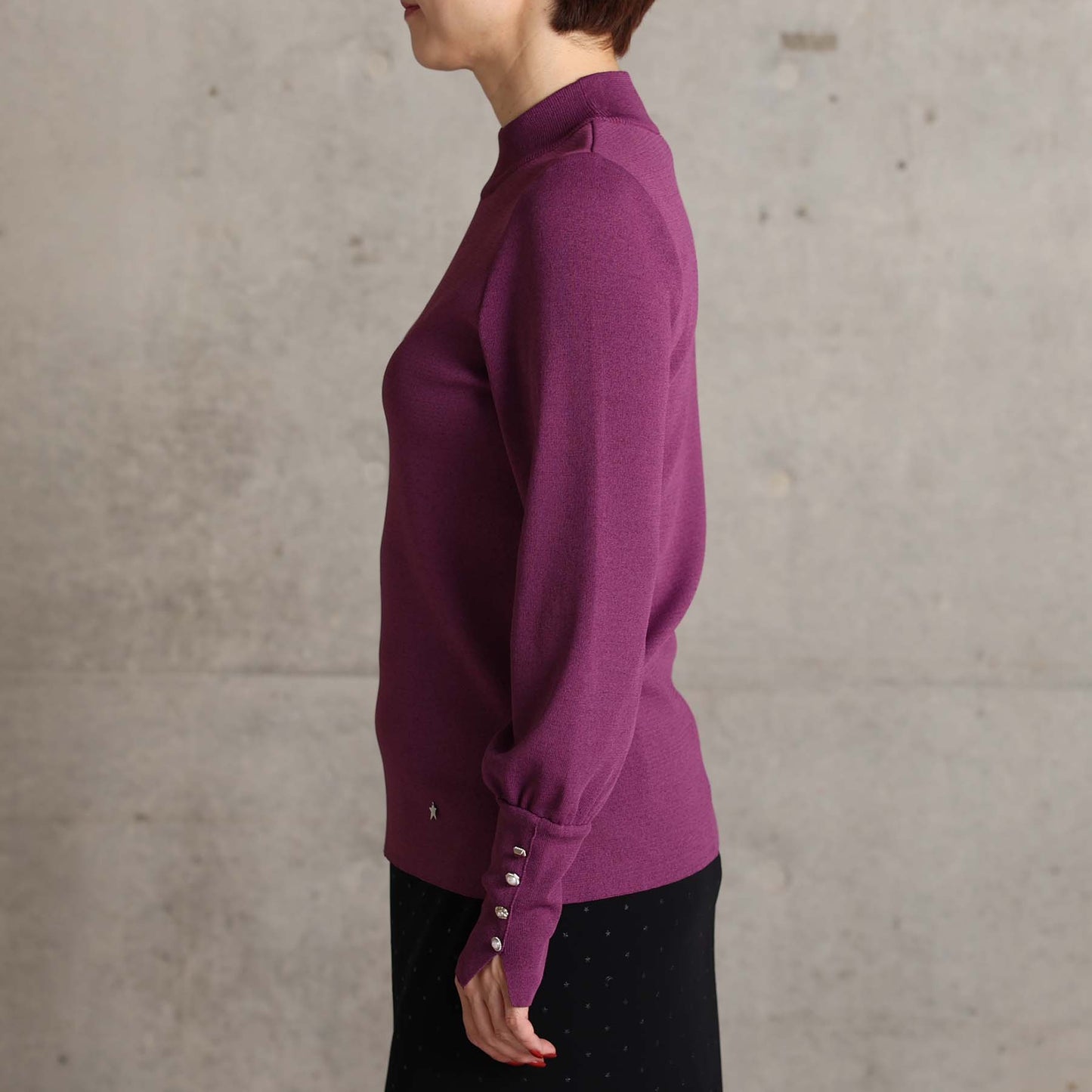 2026AW【10月下旬お届け予定】 F-KN-06H「Earring cuff」High-neck knit【全5色】