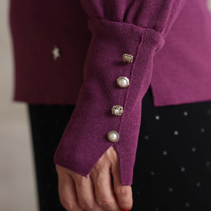 2026AW【10月下旬お届け予定】 F-KN-06H「Earring cuff」High-neck knit【全5色】