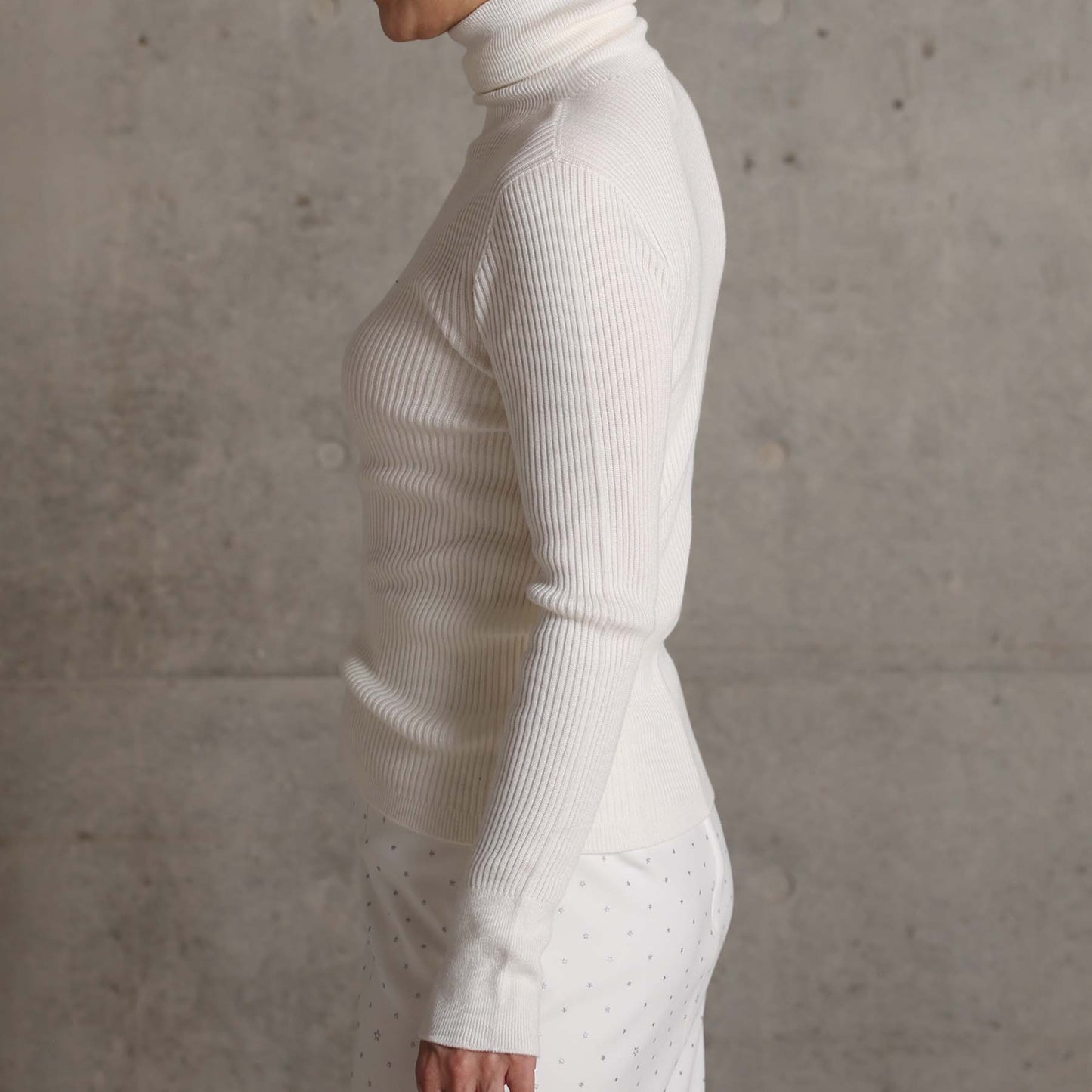 2026AW【10月下旬お届け予定】 F-KN-05「Pure Feather Silk」Rib turtle knit【全4色】