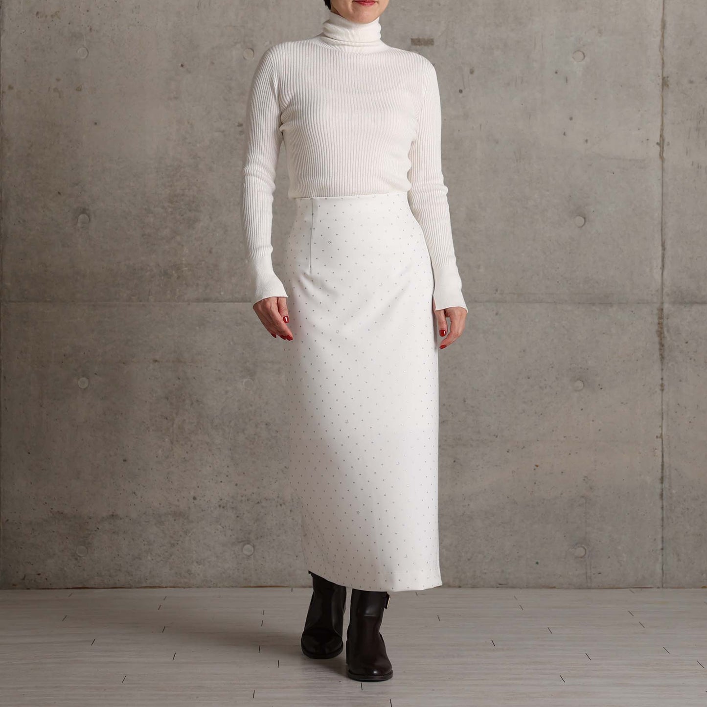 2026AW【10月下旬お届け予定】 F-SK-15「Stella dot knit」Straight skirt【全3色】