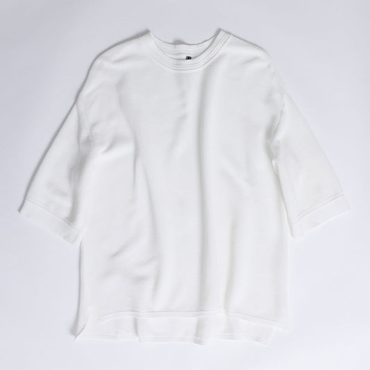 F-KN-03「Pique knit tee」Relax pullover WHITE