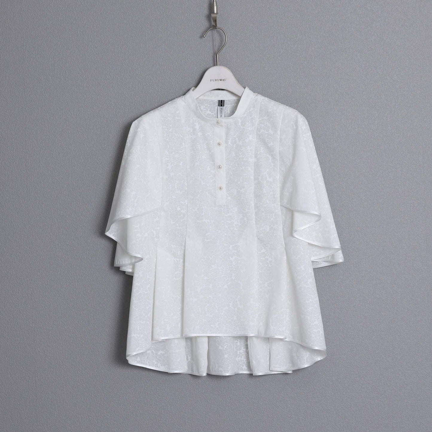 C-BL-83 Robin flower blouse WHITE