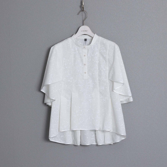 F-BL-05「Sincere」Flare sleeve blouse WHITE×WHITE