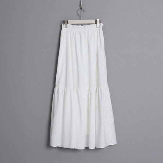 F-SK-09「Sincere」Tiered skirt WHITE×WHITE