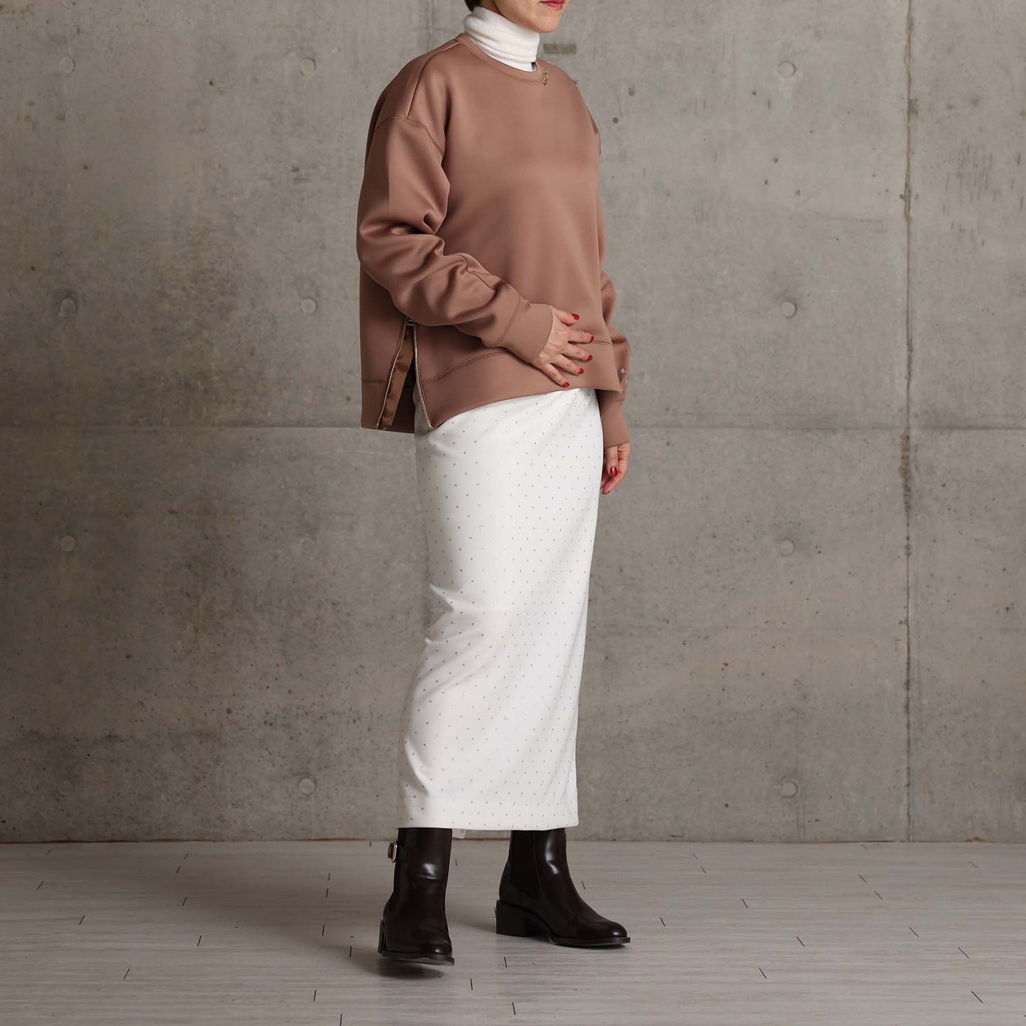 2026AW【11月中旬お届け予定】 F-CS-10「Structured Knit」Side zip tops【全4色】