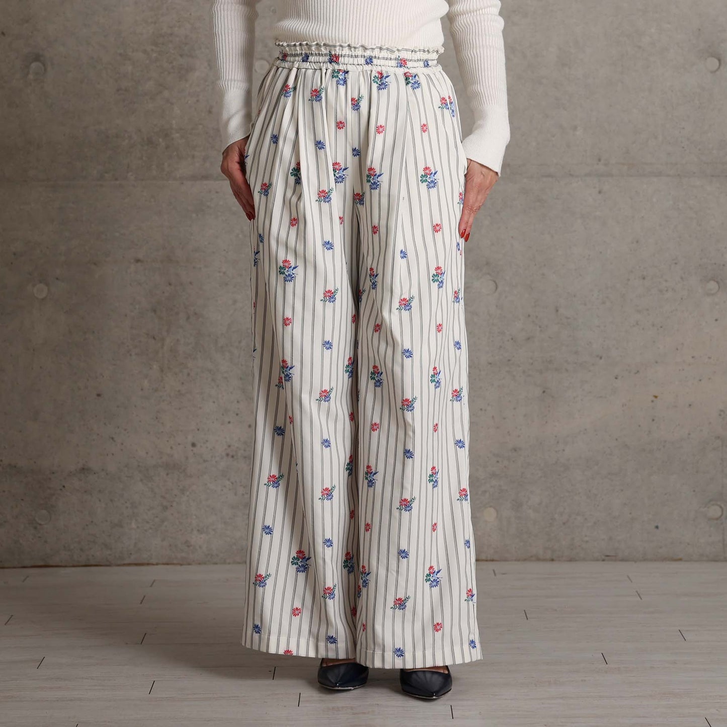 2026AW【10月下旬お届け予定】 F-PT-13「Robin stripe」Easy wide pants【全3色】