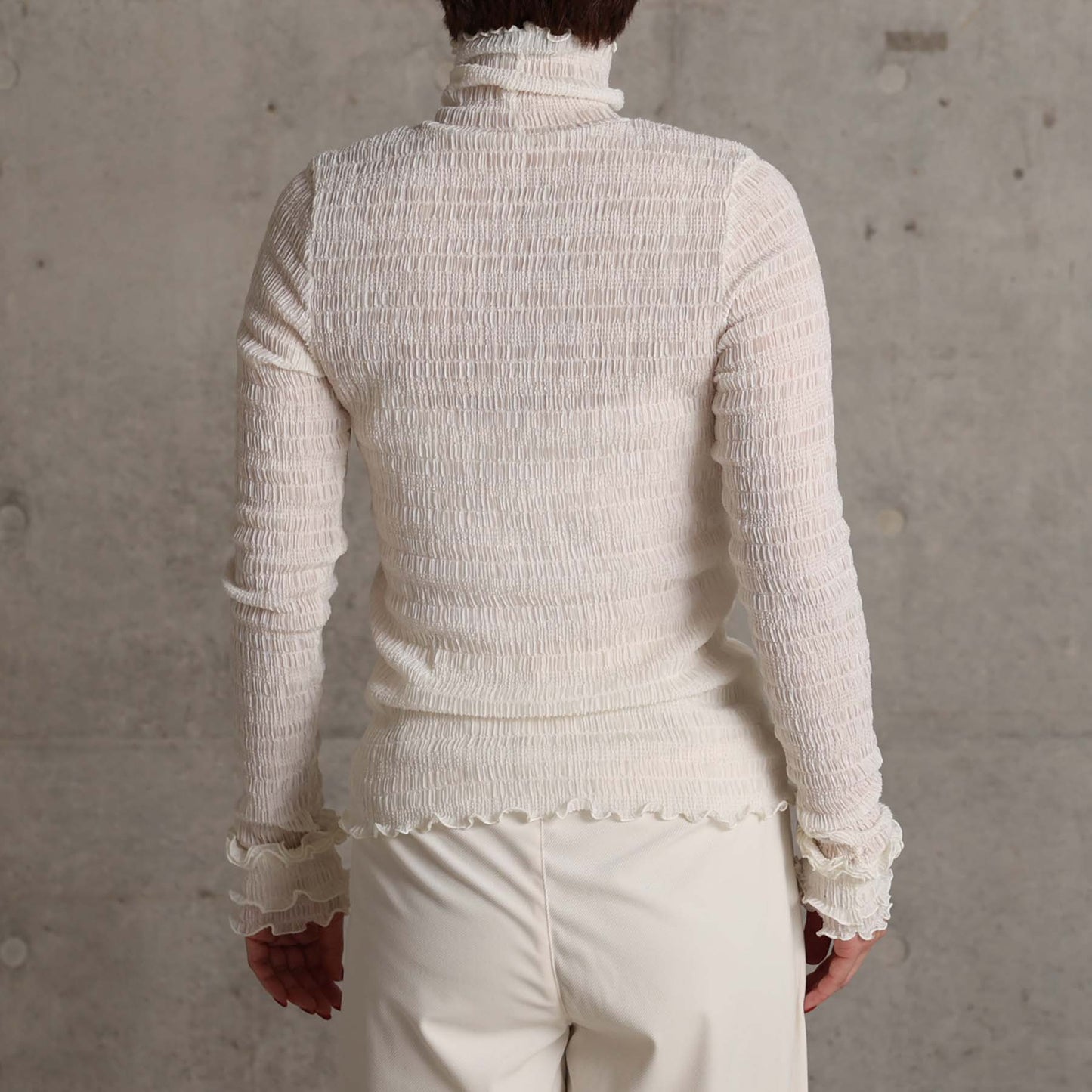 2026AW【9月下旬お届け予定】 F-CS-11「Shirring knit」Turtle-neck tops【全4色】