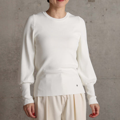 2026AW【10月下旬お届け予定】 F-KN-06C「Earring cuff」Crew-neck knit【全5色】