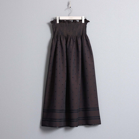 F-SK-11「Tuckloom」Long skirt BROWN