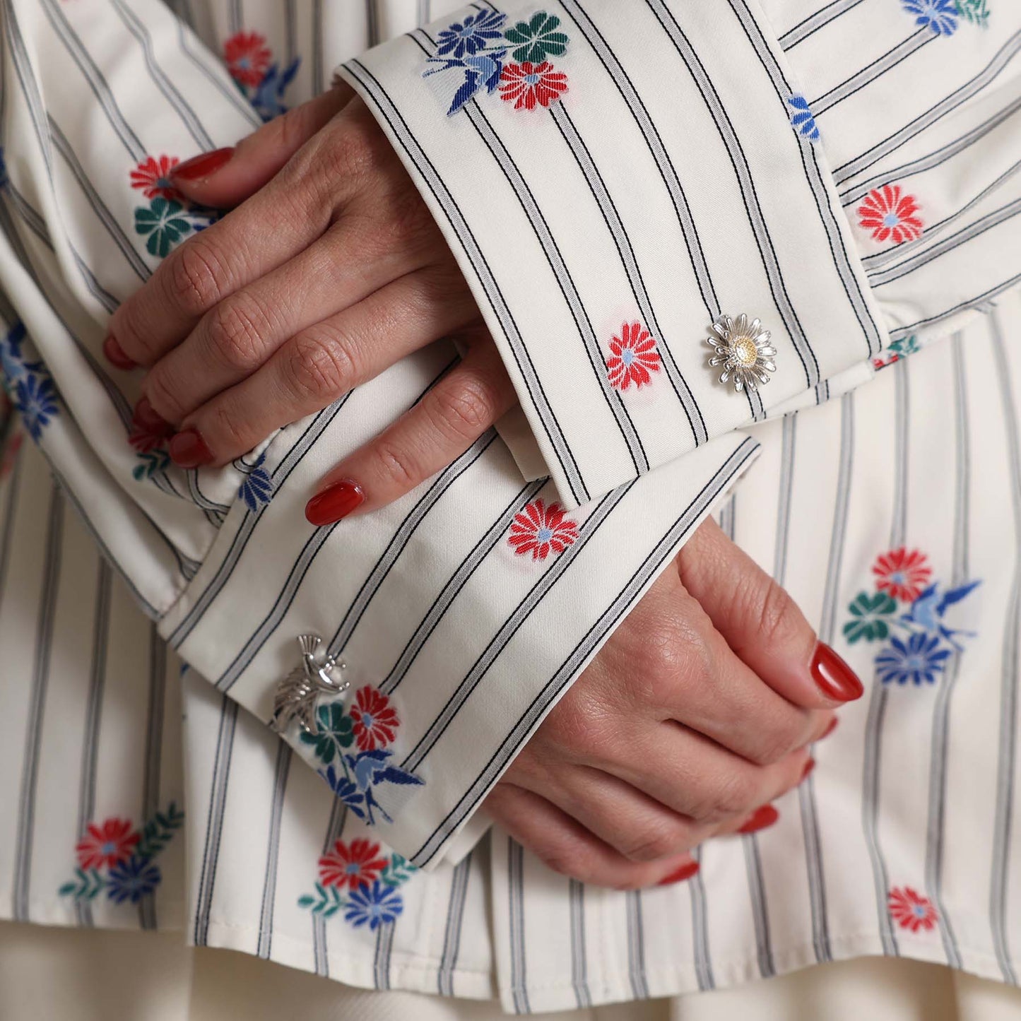 2026AW【10月下旬お届け予定】 F-SH-05「Robin stripe」Cuff links shirt【全3色】